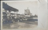 Fotografie tip Carte Postala, Romania, pod in constructie, perioada interbelica