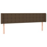 Cumpara ieftin Tablie de pat cu aripioare maro inchis 163x16x78/88 cm textil