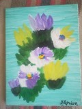 TABLOU PE PANZA CU SASIU NOU 30 X 40 CM FLORI