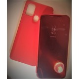 Husa Flip Carte Clear View Samsung Galaxy A21s (A217) - ROSU - Protectie Premium