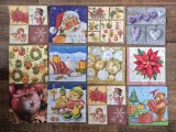 (8) Lot 12 șervețele vintage de colecție &ndash; Modele de Craciun - modele deosebite