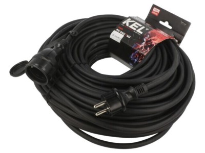 Prelungitor alimentare KEL 3x2,5mm2 40m 16A cu 1 priză negru foto