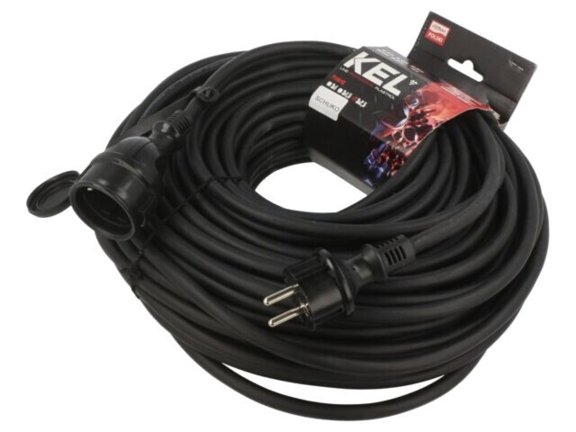 Prelungitor alimentare KEL 3x2,5mm2 40m 16A cu 1 priză negru