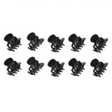Set Clame Păr, Model 2 cm, Negru, Plastic, 10 Bucăți, Oem