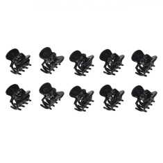 Set Clame Păr, Model 2 cm, Negru, Plastic, 10 Bucăți