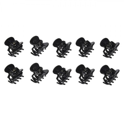 Set Clame Păr, Model 2 cm, Negru, Plastic, 10 Bucăți foto