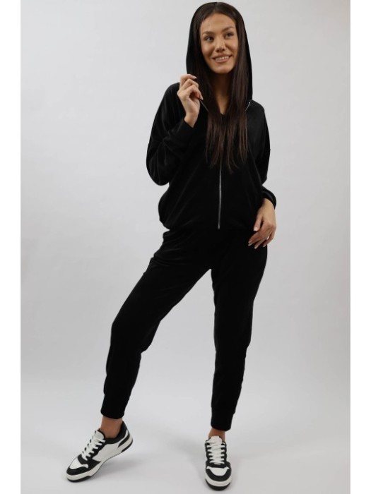 COMPLEU SPORT CU GLUGA DIN CATIFEA INCHIDERE FERMOAR SPLENDIDO TALIE UNICA Negru