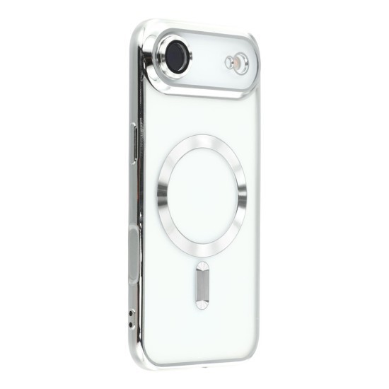 Husa compatibila cu IPhone 17 Air, ALC MOBILE, pentru telefon mobil cu protectie pentru camera, Tehnologie MagSafe, rezistenta la socuri, contur Silve