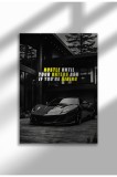 21mxm_DriveToWin_038|Motivational Car Poster, No Frame Canvas, "Hardest Worker" Quote, Drive to Win 2025 | A3 (29.7 x 42 cm) - 21mxm_DriveToWin_038