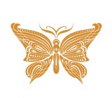 Cumpara ieftin Sticker decorativ Fluture, Portocaliu, 60 cm, 1151ST-9, animale si pasari, Oem