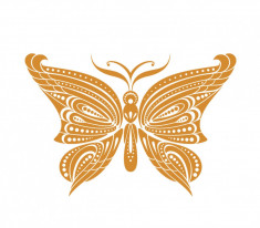 Sticker decorativ Fluture, Portocaliu, 60 cm, 1151ST-9 foto