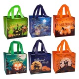Cumpara ieftin Set 6 pungi pentru cadouri cu tematica Halloween, 20 x 20 x 15 cm, poliester, multicolor