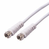 Cablu TV, coaxial, cu conector tata - tata, Hoff, 5 metri, alb