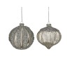 Set 6 globuri din sticla Silver 10 cm, Inart