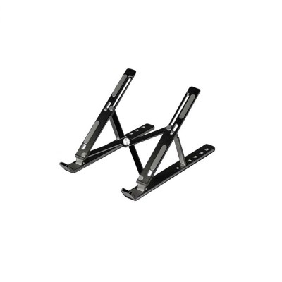 Suport pliabil pentru laptop si tableta, aluminiu, reglabil, negru foto