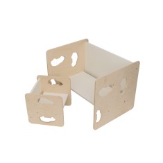 Set Montessori masuta si scaunel cu masinute, 7Toys