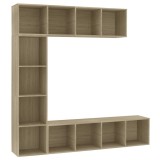 Cumpara ieftin Dulap carti / TV, 3 piese, stejar Sonoma, 180 x 30 x 180 cm