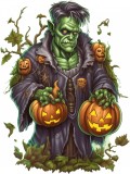 Cumpara ieftin Sticker decorativ, Halloween, Verde, 80 cm, 1308STK-7