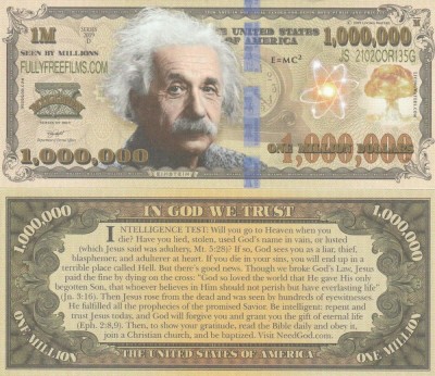 !!! SUA = FANTASY NOTE = ALBERT EINSTEIN - 2019 - UNC / SERIA CARICATURI foto