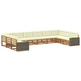 vidaXL Seturi de canapele cu pernă 10 pcs Lemn Solid de Acacia 3383908
