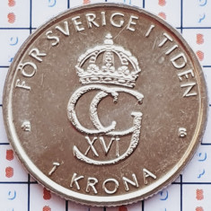 1066 Suedia 1 krona 2000 New Millennium - Charles XVI Gustaf km 897 UNC