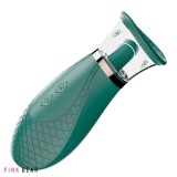 Stimulator Melow, 3 Moduri Suctiune, 9 Moduri Licking, Silicon, USB, Verde, 17 cm