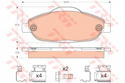 Set placute frana,frana disc PEUGEOT 308 SW (2007 - 2016) TRW GDB1761 foto