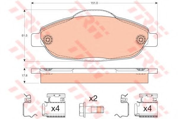 Set placute frana,frana disc PEUGEOT 308 SW (2007 - 2016) TRW GDB1761