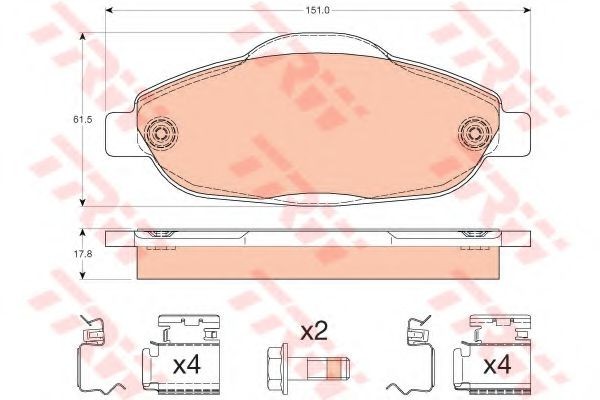 Set placute frana,frana disc PEUGEOT 308 CC (2009 - 2016) TRW GDB1761