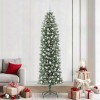 VidaXL Copac Artificial Slăb de Crăciun cu 300 LED Verde și alb 240 cm 3395320
