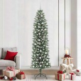 vidaXL Copac Artificial Slăb de Crăciun cu 300 LED Verde și alb 240 cm 3395320