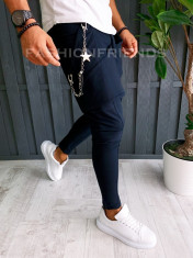 Pantaloni VAGABOND - de trening pentru barbati - slim fit - bleumarin - A6406 foto