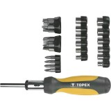 Set biti si tubulare cu maner 1/4" topex 39D356 HardWork ToolsRange