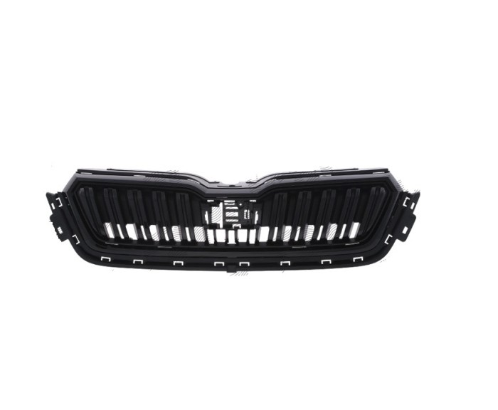 Grila masca fata SKODA KAMIQ, 06.2019-, cu rame negru lucios; negru; complet,