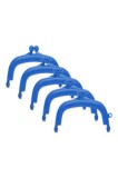 Cadru din plastic pentru geantă, 5 bucăți, 8.5 cm, retro, cu model &icirc;n relief, cu fermoar tip sărut, pentru confecționarea de portofele - Albastru