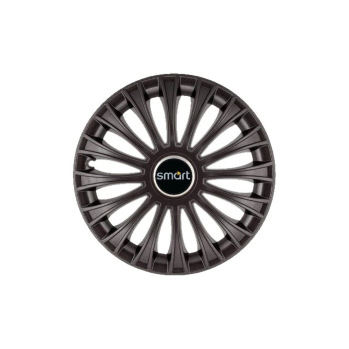 Set 4 Capace Roti 15 inchi (R15) Dino Negru, Compatibile cu Smart