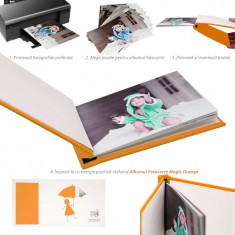 Album Fotocarte 10x15, personalizabil, hartie foto inclusa, Magic Orange foto