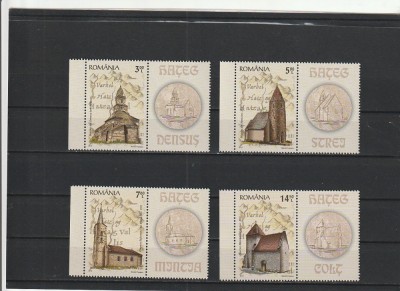 ROMANIA 2012 LP 1959 c BISERICI DIN TARA HATEGULUI SERIE CU VINIETA DREAPTA MNH foto