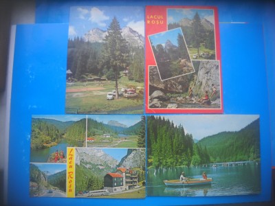HOPCT LOT 3827 -IP- 4 CARTI POSTALE-LACU ROSU -JUD HARGHITA-CIRCULATE foto