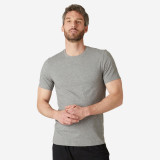 Tricou Slim 500 Fitness Gri Bărbați, Domyos