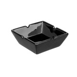 Scrumiera patrata din lut, Negru, 10x3 cm, ATU-088920, Oem