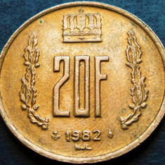 Moneda 20 FRANCI - LUXEMBURG, anul 1982 * cod 1466