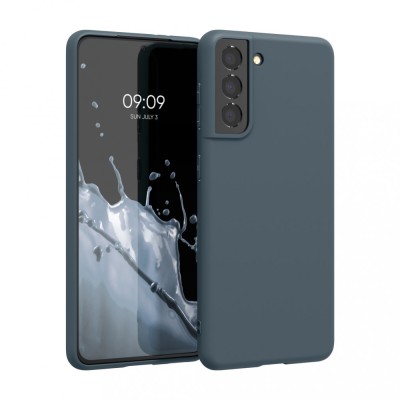 Husa Kwmobile pentru Samsung Galaxy S21, Silicon, Albastru, 54055.202 foto