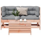 VidaXL Set mobilier de grădină cu perne, 3 piese, lemn masiv douglas