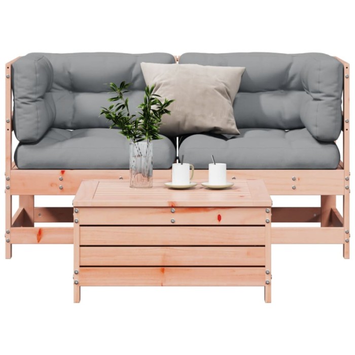 vidaXL Set mobilier de grădină cu perne, 3 piese, lemn masiv douglas 3250758