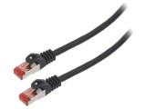 Patch cord S/FTP 6 litat Cu LSZH negru 10m 26AWG