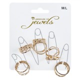 Set Inele, Language of Jewels, Diverse Modele, Aurii, Mărime M/L, 15 Bucăți