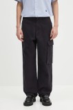 Barbour pantaloni de bumbac Barbour Jungle Sateen Trouser culoarea bleumarin, cu fason cargo, MTR0760