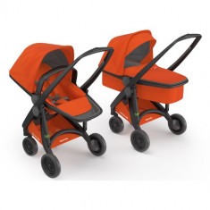 Carucior 2 in 1 Ecologic cu Cadru Negru Orange foto