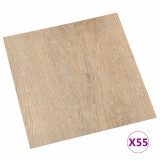Cumpara ieftin Placi de pardoseala autoadezive, 55 buc., maro, PVC, 5,11 m&sup2;